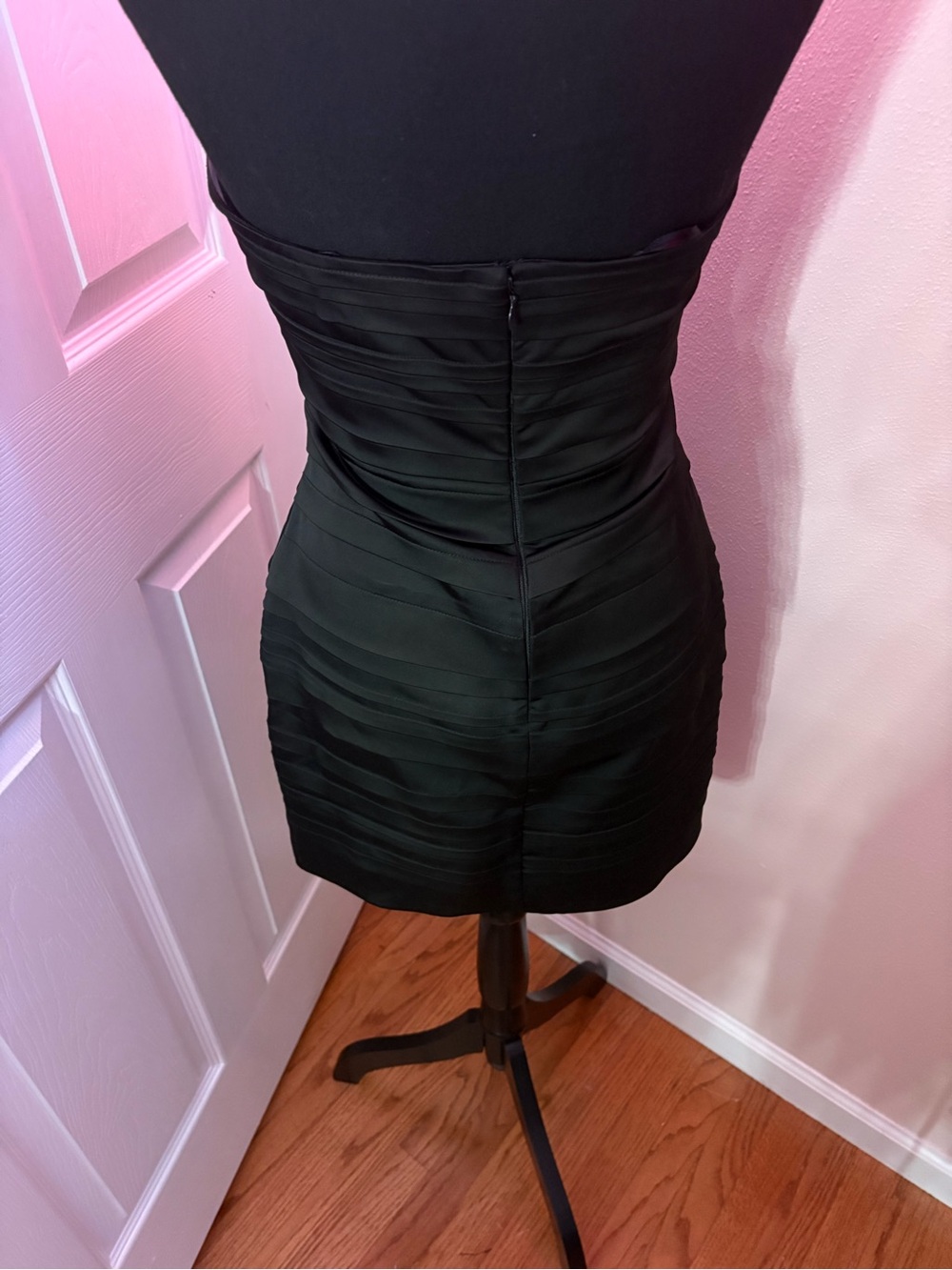 BCBGMaxAzria Black Strapless Ruched Bodycon Dress - Picture 2 of 3